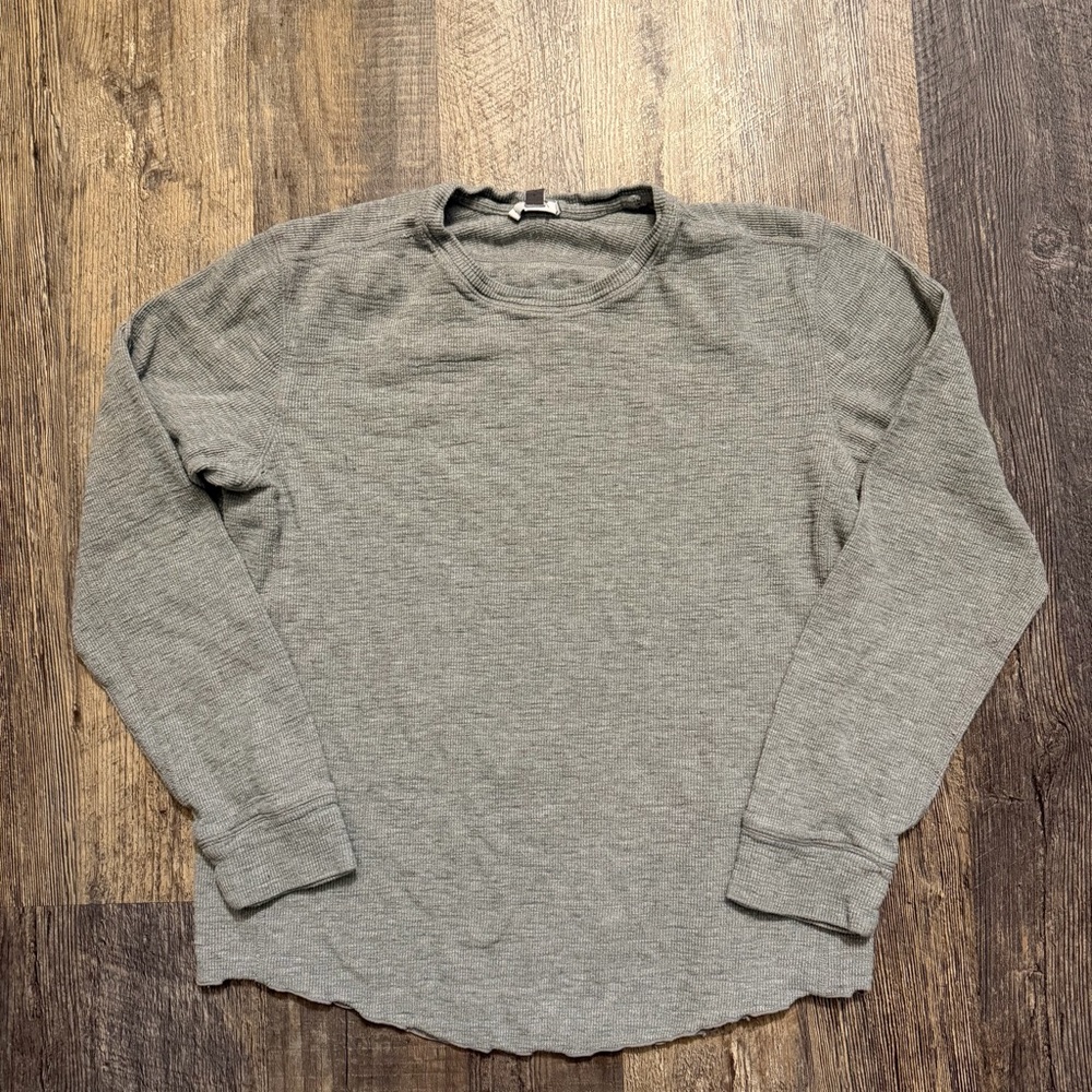 Vince Light Heather Gray Ribbed Crewneck Thermal